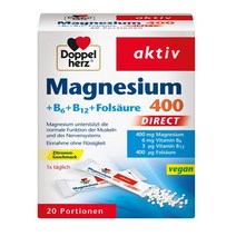 독일 도펠헤르츠 마그네슘 400+B1+B6+B12+엽산 다이렉트 레몬맛 20포