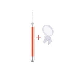 LED 손전등 Earpick 아기 귀 클리너 내시경 펜 라이트 스푼 청소 큐렛 돋보기 왁스 제거, [02] Gold