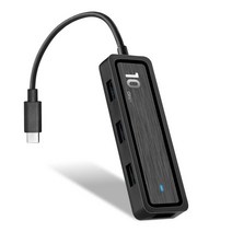 USB C 허브 6 인 1 c형 ~ 4X 3.2 Gen 2 10Gbps c에서 SD 2.0 TF 노트북 컴퓨터 용 어댑터, 01 Black