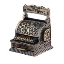 shangren 빈티지 금전 등록기 모델 1/12 Dollhouse Miniatures Accessories Kids Toy, 설명, 금속, 보이는 그림으로