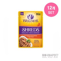 웰니스 캣 헬시 인덜전스 슈레드 가다랑어+새우 85g x12개(set), 단품