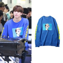 GOT7 골드 유겸 주변 동일타입 후드 루즈핏 라운드 크롭맨투맨