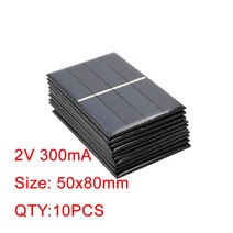 아파트태양광 태양열설치 태양열 집열판 판넬 패널 10PCS 2V 300mA 30cm 연장 와이어 태양 전지 패널 다결, 01 2V 300mA