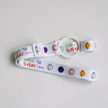 물병스트랩 끈달린 물통 유치원 어린이집 초등학생 어깨끈물통 미니 스텐 원터치 보틀 가방, 텀블러 스트랩, 14. 화이트 스마일