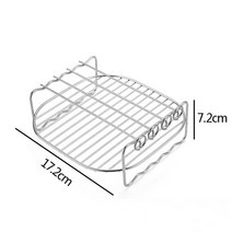 캠핑양꼬치기계 휴대용양꼬치기계 에어 프라이어 랙 세트 다목적 그릴 스테인레스 스틸 더블 레이어 꼬치 포함 증기 오일 홀더 주방용, 17.2x7.2cm