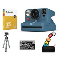 Bundle of Polaroid Now Plus Bluetooth Connected I-Type Instant Film Camera Calm Blue + Table Tripod