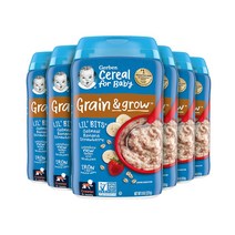 Gerber Hearty Bits Multigrain Cereal 거버 4단계 하티 비트 멀티그레인 시리얼 227g 6팩, 바나나+애플+딸기 혼합맛