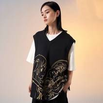 모티브조끼 보헤미안 손뜨개 촌캉스룩 니트 여성용