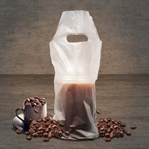 홍진포장 커피 비닐 컵캐리어 봉투 1구 200매 (무지 투명 / 16~24온스 / 1월 한정특가)