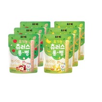 엘빈즈 유기농 츄러스 롱뻥 6종 묶음, 바나나 3개+사과 3개