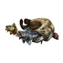 자전거스티커 자전거커버 자전거데칼 Assome 물고기 아트 자동차 장식 스티커 도로 자전거 데칼 15cm X 15c 닷지용, A