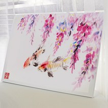 아란아트 연꽃 잉어액자 생기그림 합격운 서재 공부방 인테리어벽꾸미기, 12 등나무와 잉어