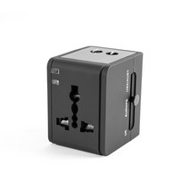 모노케어 여행용 멀티어댑터 USB 2포트 블랙, 1개