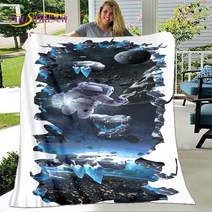 벙커 초등침대 어린이 2층 수납 원목 침대 3D Illusion Vision Organism Blanket Flannel Blanket Throw Bl, 18 19