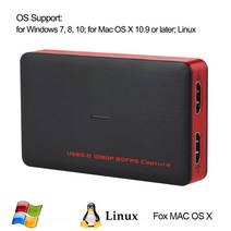 [해외]Ezcap261 캡처 1080P USB3.0 hd 비디오 게임 캡처 비디오 변환기 라이브 Sreaming 플러그 앤 플레이 XBOX One PS4 용 HD 입력 출력, Ezcap261