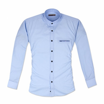 긴팔슬림]블루 차이나 카라 셔츠_파란색셔츠 블