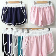 [아이우먼] 빅사이즈 베이비 3부 배색 반바지 WW6000 밴딩 랍빠 사이즈에서 자유로운