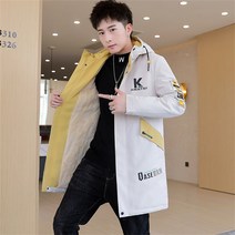 남성 겨울 기모 후드 트렌치코트 미디 자켓 재킷W22111721