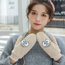 MOSAIRATION겨울 따뜻한 벙어리 장갑 양털 귀여운 방한 털장갑