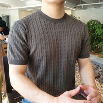 볼매샵 남자 봄 라운드 케이블 니트