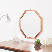 [천삼백케이] [디자이너스룸] 리아 메탈 정팔각 거울 630, 로즈골드