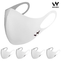 5매 / 3매 윈어블 스포츠 구리 패션 방수 새부리형 빨아쓰는 마스크 재사용 항균 마스크 헬스장 헬스 운동용, 화이트(구리사) 5매