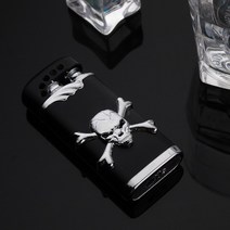 휴대용 호신용 스프레이 라이터 전기총새로운 크리 에이 티브 해골 선물 라이터 금속 Windproof 가스 푸른, 한개옵션0