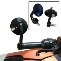 트라이엄프 본네빌 T100 T120 바버 스피드 트윈 1200 바이크 오토바이 레트로 백미러 사이드 미러 핸들 바 엔드, [04] Black