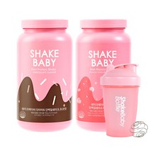 쉐이크베이비 단백질 다이어트 식사대용쉐이크 2입+보틀세트, 초코맛750g+피치요거트맛750g+핑크보틀1개, 1세트