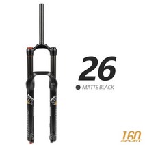 자전거 포크 충격 흡수 HIMALO-자전거 포크 솔로 에어 리바운드 댐핑 MTB 프론트 서스펜션 160mm 여행용 3, 160-26 블랙