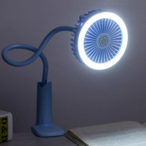 LED램프 집게형 USB 탁상 선풍기 저소음 유모차 책상 핑크