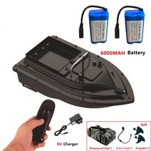 rc잠수함 둥지 방수 고속 원격 제어 미끼 로딩 고정 속도 크루즈 야간 조명 낚시, GPS 없음 EU 2B 6000mAh