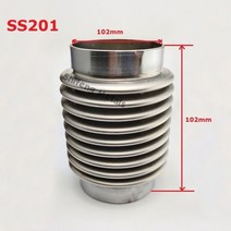 가변배기 자동차 머플러 튜닝더블 레이어 배기 플렉스 파이프 벨로우즈 플렉시블 조인트 커플러 길이 102mm 액세서리, 102x102mm