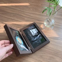 접이식 인테리어 더블액자 4X6 5X7, 월넛