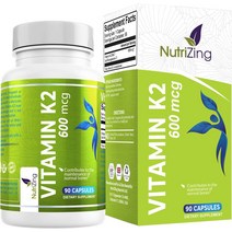 비타민 K2 MenaQ7 보충제 600mcg 90식물성캡슐 뼈 동맥 메나퀴논 메나큐 7, 1통, 600mcg  90식물성캡슐