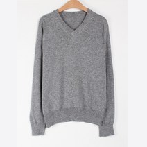 원타임 여성용 소프트 캐시미어 브이넥 니트 티셔츠