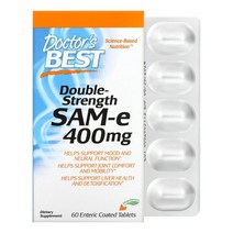 닥터스베스트 SAM-e Double Strength (Disulfate Tosylate) 400mg 60정 결정셀룰로스 스테아린산마그네슘 스테아릭애씨드 규산 마그네슘