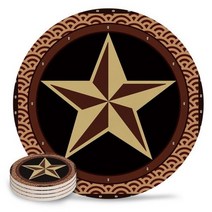 티 컵받침 식탁 매트 테이블 웨어 코스터 빈티지 웨스턴 텍사스 스타 우드 그레인 플레이스 세라믹 음료 컵 받침 장식 흡습성 수분 68 피스, 4 PCS, WXF03945BDAZ1