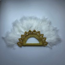 수제 아프리카 터키 깃털 핸드 팬 블랙 댄스 웨딩 장식 돌 맞춤형 1 개 너슬 부채, 32CMX55CM, double side1