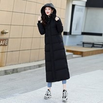 새로운 한국 스타일 루즈 오버 무릎 두꺼운 엑스트라 롱 다운 재킷 코튼 패딩 의류 여성용 발목 길어진 코