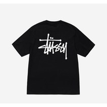 슈데일리 스투시 베이직 스투시 티셔츠 블랙 2023