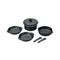 스노우피크 주철 듀오 올인원 쿡 세트 냄비 뚜껑 프라이팬 접시 손잡이 수납 케이스