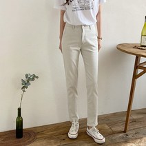 여자 봄 무지 베이직 스판 스키니 슬림핏 면바지 팬츠