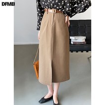 DFMEI 솔리드 미디엄 A라인 스커트녀요