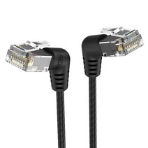 벤션 CAT6A UTP 360도 회전꺽임형 울트라슬림 초고속 기가 랜선 블랙 IBOB, 20m, 1개