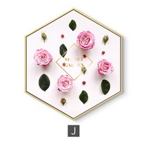 정육각 캔버스 no frame modern green plant pink flower, w47.6xh55xs27.5cm, i