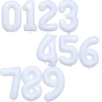[피앤비유니티]숫자풍선 대 0-9 화이트, 숫자2