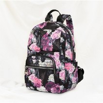 꽃무늬 중년 여성 백팩 할머니 가벼운 메는 가방 50대 엄마 플라워 배낭