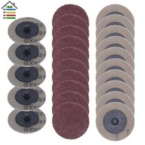 샌딩 원형 그라인더 사포 25pcs roloc 연마 패드 플레이트 용 50mm 디스크 2 인치 샌더 종이 디스크 그라인딩 휠 연마 도구 60 80 100 120 그릿, 25피스 24그릿
