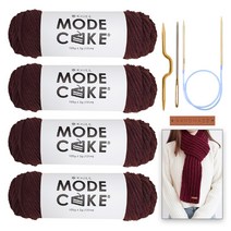 [니뜨] 모드케이크 목도리털실 4p DIY 세트, 07_브라운